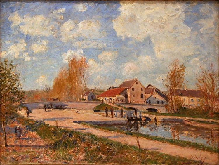 Alfred Sisley The Bourgogne Lock at Moret, Spring oil painting picture